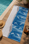 Blue Ocean Dolphin and Seashell Patterned 70X150 Beach Towel - Cotton Bath Towel - 3