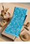 Turquoise Sea Creatures Drawing Patterned 70X150 Beach Towel - Digital Printed Bath Towel - 5