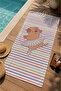 Colorful Striped Cute Capybara Patterned 70X150 Beach Towel - Digital Printed Fade-Resistant Bath Towel - 3