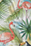 Green Tropical Leaf and Flamingo Patterned 70X150 Beach Towel - Cotton Bath Towel - 2