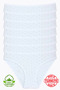 Women's Heart Patterned 100% Cotton Bikini Panties, Pack of 7, White