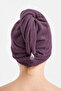 Towel Hair Cap Plum 100% Cotton Hair Drying, Drying, Showering, Bathing Head Towel - 3