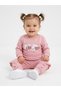 Cotton Heart and Ruffle Detailed Snap Fastener 2-Piece Baby Girl Set
