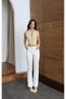Lycra Mini Flare Jean Trousers with Tassels at the Legs - 5