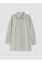 Khaki Striped Poplin Women's Shirt Tunic
