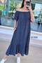 Madonna Collar Polka Dot Viscose Dress 6Y368