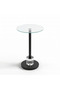 Round End Table with Glass Top and Metal Frame – Black - 4