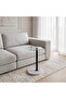 Modern Side Table Glass and Black Column and White Marble Base