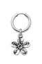 Unisex Silver Color Steel Dangle Authentic Flower Figured Hoop Earrings 1 Piece - 2