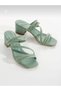 Rubby Light Green Strappy Short Heel Slippers