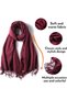 Women's winter scarf 197x70cm burgundy silky soft elegant. - 5