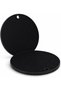 Waterproof round rubber placemats, heat-resistant and easy to wipe clean, made of PU material, suitable for home hotel use (medium - black).