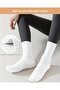 Women's Anti-Slip Socks - 4-Pair Pack One Size Fits All Home Breathable Comfortable Winter Slipper Bed Yoga, Pilates, Ballet White - 2