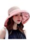 Summer mesh cap wide brim UV adjustable chin strap beach. - 3