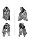Women's plaid scarf black large winter shawl warm gift. - 2