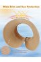 Sun hat - Head circumference 56–58 cm Crown height 6 Brim width 12.5 Women's open-top Beach Elastic cap Versatile summer style Foldable - 2