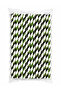 Black Green White Striped Paper Straws 6mm X 19.7 cm -50 Pieces - 3