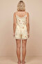 Yellow Floral Patterned Bürümcük-Krınkıl Shorts Pajama Set 26120225 - 3