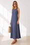 Women's Indigo Striped Long Loose Dress Elb-19001075 - 4
