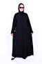 Elegant Black Beaded Line Abaya with Matching Hijab