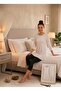 Women's Ecru Capri Sleeve Cotton Crew Neck Combed Cotton Tunic Ysn-1 - 3