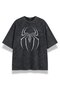 Unisex Oversize Written Spider Printed Washable Spider T-Shirt