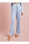 Blue Contrast Trims Bow Detail Blouse and Pants Pyjama Set - 5