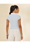 Women Blue Twofer Collared Rib Top - 3