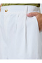 White Solid Wide Leg Trousers - 3