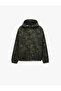 Cotton Camouflage Patterned Comfortable Fit Hooded Zippered Denim Jacket - 5