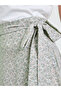 Green Graphic Print Tie-Up detail Maxi Skirt - 3