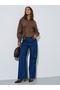 Brown Lace Up Detail Raglan Sleeve Buttoned Shirt - 2
