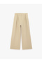High Waist Regular Fit Wide Leg Pants with Metal Accessories - 5