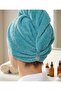 100% Cotton High Absorbent Practical Hair Towel, Bonesi Turquoise - 4