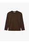 Cotton Long Sleeve Crew Neck Basic Oversize T-Shirt