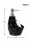 Black Porcelain 500ml Liquid Soap Dispenser with Sponge Holder Compartment 079S - 2