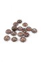 Circle Patterned 25 mm Dome Model Copper Color Metal 10 Pieces (Earring Device, Bracelet End, Brooch Accessory)