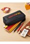 Galatasaray Black Pencil Bag with Zipper and Lightweight Portable Design