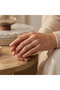 Blue and White Flower Patterned Stone Women's Ring - 2