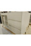 Modern Wood Buffet Cabinet with Ribbed Glass Doors - 2
