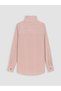 Pink Stand Collar Striped Women's Shirt - 7