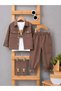 4-Piece Baby Boy/Child Set with Gabardine Safari Socks, Digital Teddy Bear Print, Button and Pocket Details - 2