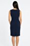 Women's Tulle Detailed Lined Plus Size Crepe Dress - 4