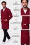 Men's Shirt Collar Long Length Light Blue, Smoked, Burgundy, Cobalt blue, Navy Blue Alpaca Doctor and Teacher Coat - 6
