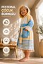 Peshtemal Children's Bathrobe 2-3 Years Old 100% Cotton Hooded Unisex Quick Drying High Water Absorbent