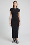 Women's Ribbed Knitted Black Dress