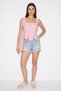 Women's Rope Detailed Corset Woven Pink Blouse - 4