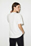 Women's Scarf and Pearl Detailed Crew Neck Oversize Basic White T-Shirt - 5