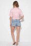 Women's Waist-Fitted Wide-Sleeve Natural Viscose Powder Blouse - 6