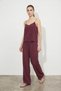 Women's Strappy Woven Dark Burgundy Top and Bottom Set - 3